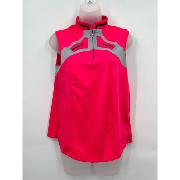 Jamie Sadock Sleeveless Golf Top Women's Medium Hot Pink Gray Pickleball - Picture 8 of 16